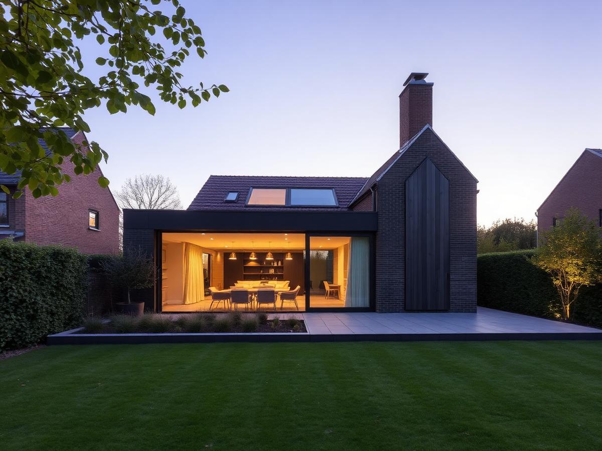 Aanbouw met glas